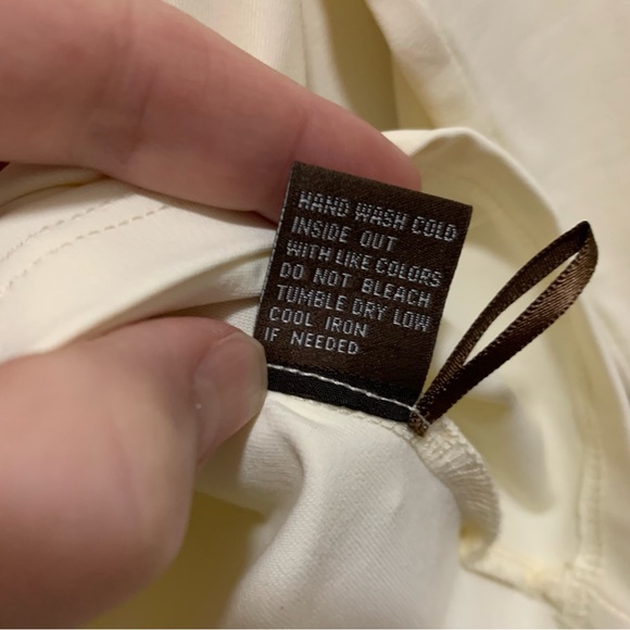 J McLaughlin Cream colored Catalina cloth three-quarter sleeve top size large - Picture 4 of 7